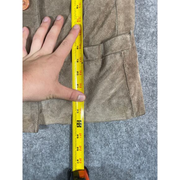 Vintage 80s Leather Suede Jacket Womens Small Brown Button Up Western Boho - Picture 6 of 6